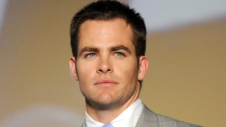 Chris Pine in grey suit