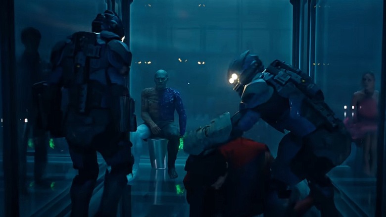 Superman in a chamber with Metamorpho in Superman (2025)