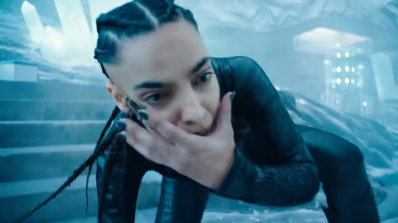 The Engineer holding her face in Superman (2025)