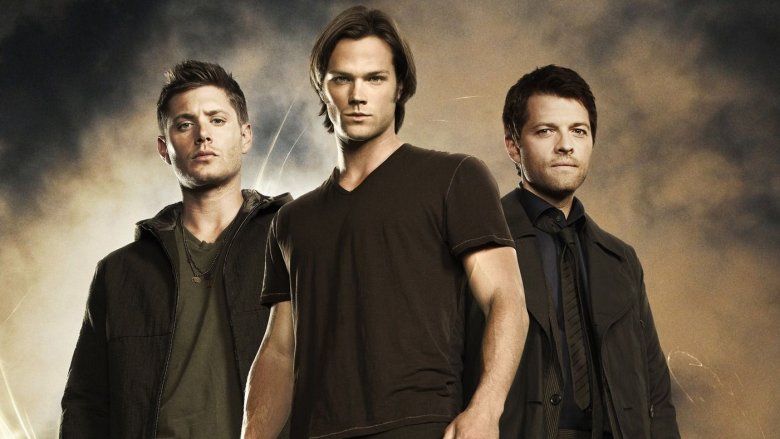 Misha Collins, Jared Padalecki, and Jensen Ackles in Supernatural