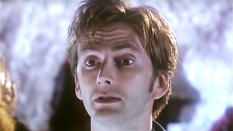 Tenth Doctor looking thoughtful
