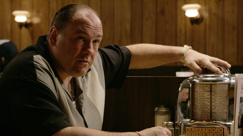 Tony Soprano looking up