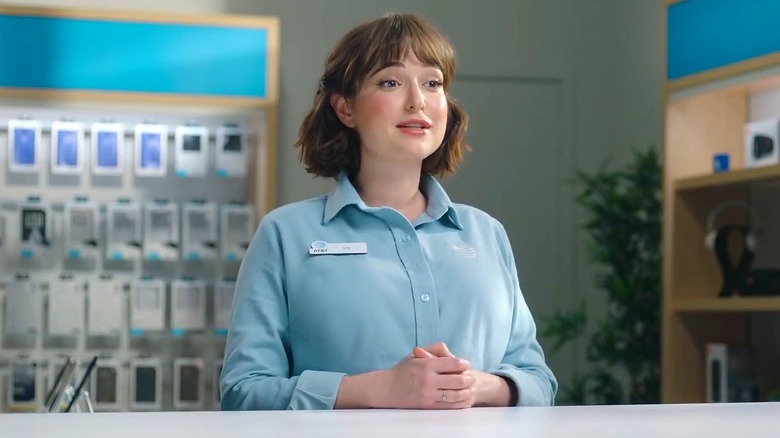 Lily from AT&T is shocked in a commercial