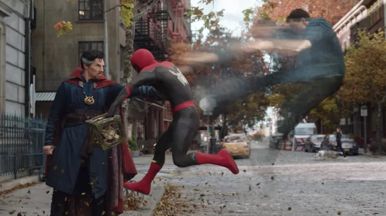 Benedict Cumberbatch as Doctor Strange and Tom Holland as Spider-Man