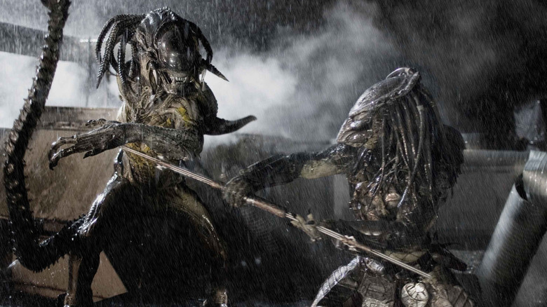 Xenomorph facing off against a Predator in Alien vs. Predator