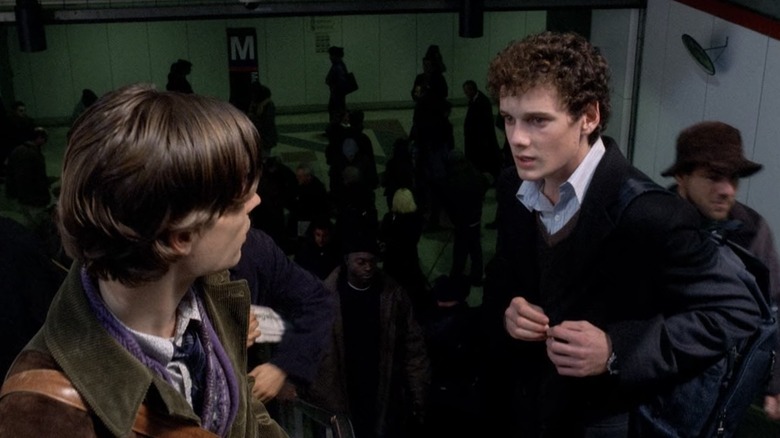 Reid and Nathan on the subway Criminal Minds