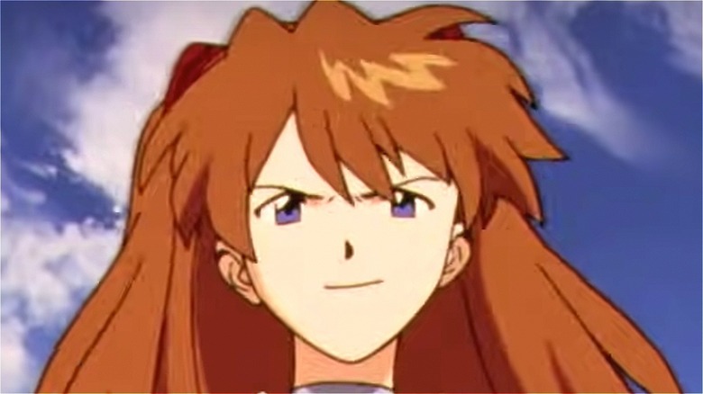 Asuka looking determined in Neon Genesis Evangelion