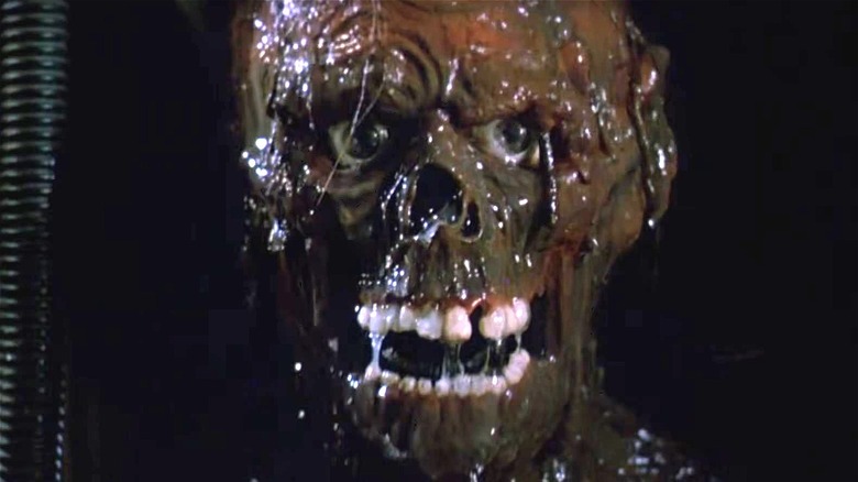 Close up on tarman in The Return of the Living Dead