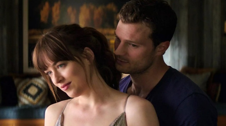 Anastasia and Christian in romantic moment