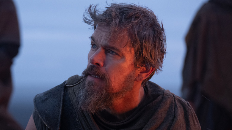 Odysseus looking to the sky in "The Odyssey" (2026)