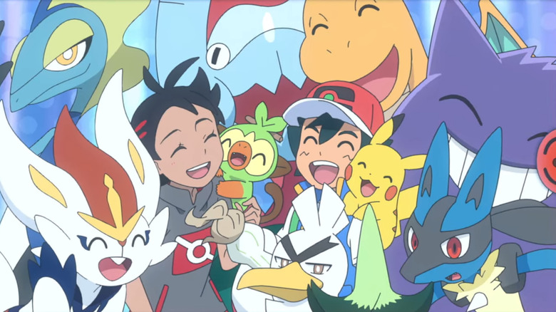 Ash and Goh with Pokémon