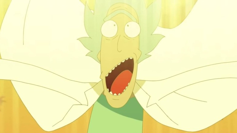 Anime Rick floating up