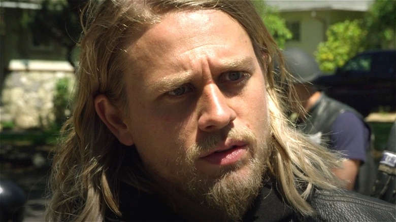 Jax frowning in "Sons of Anarchy"