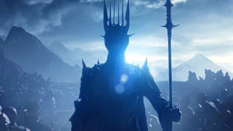 Sauron standing in front of his armies