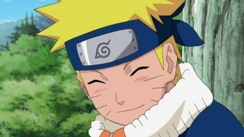 Naruto smiling in forest