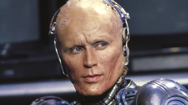 RoboCop looking irritated