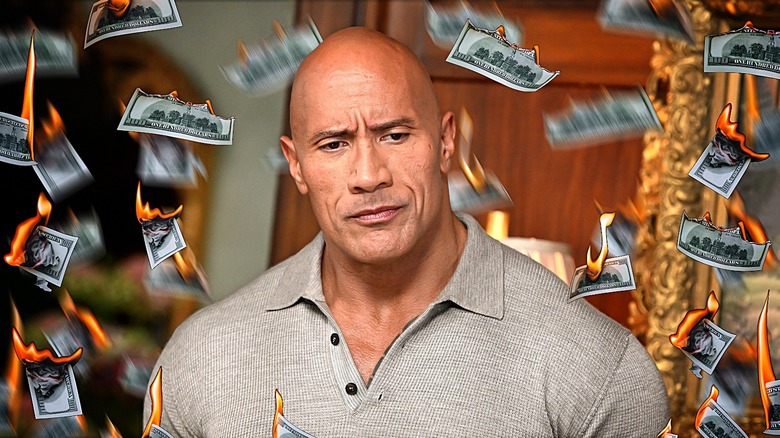 The Rock sad by burning cash