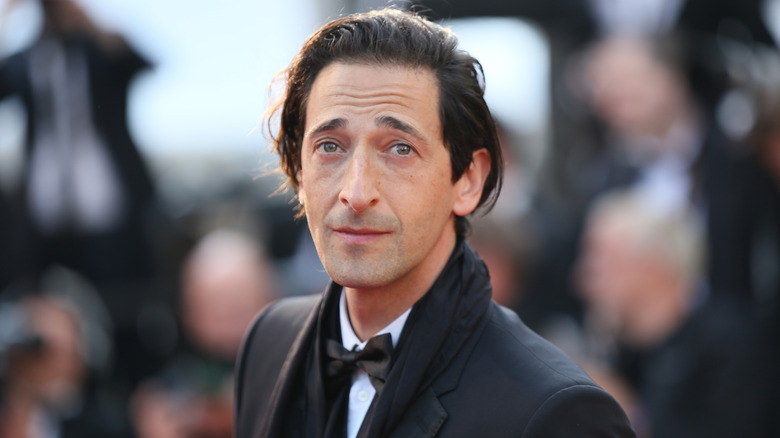 Adrien Brody tuxedo and scarf