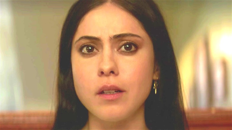 Rosa Salazar looking perturbed