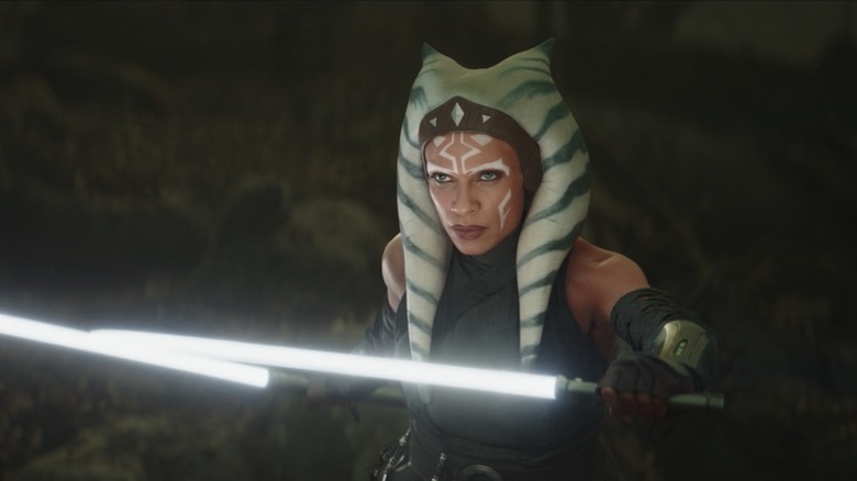 Ashoka holding lightsabers