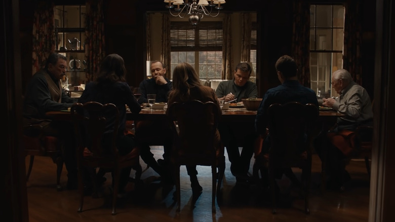 Reagan family eating dinner