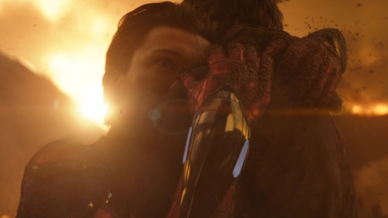 Tom Holland and Robert Downey Jr. in Avengers: Infinity War