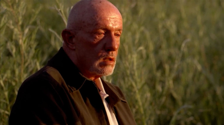 Jonathan Banks as Mike Ehrmantraut and Bryan Cranston as Walter White in Breaking Bad