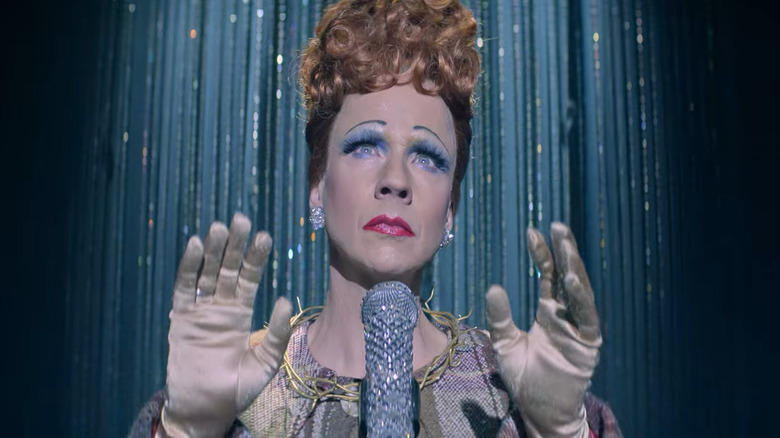 Hal performing in drag