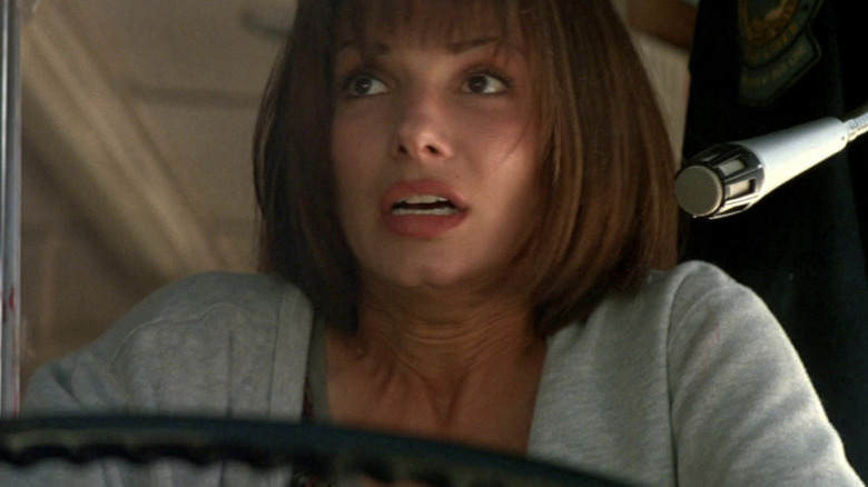 Panicked Bullock drives bus