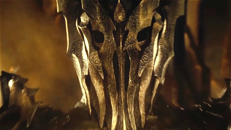 Sauron wearing a helmet