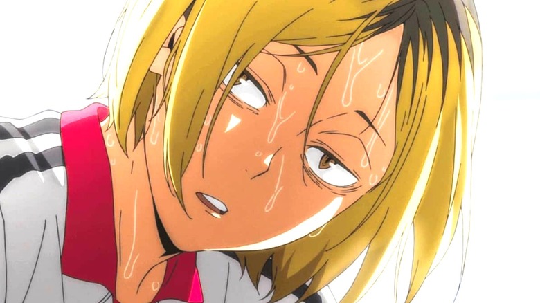 Haikyu Kenma sweaty and exhausted