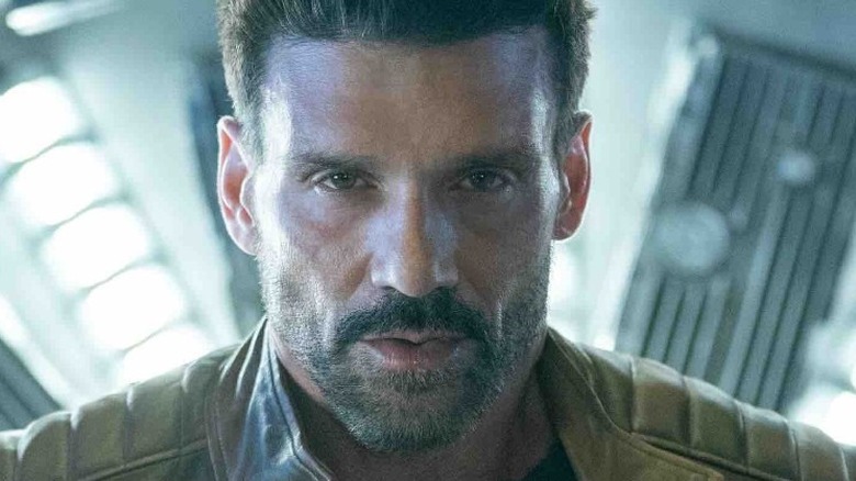 Frank Grillo staring straight ahead in Boss Level