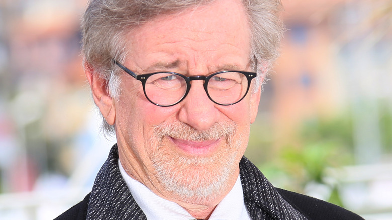 Spielberg smiles at an event