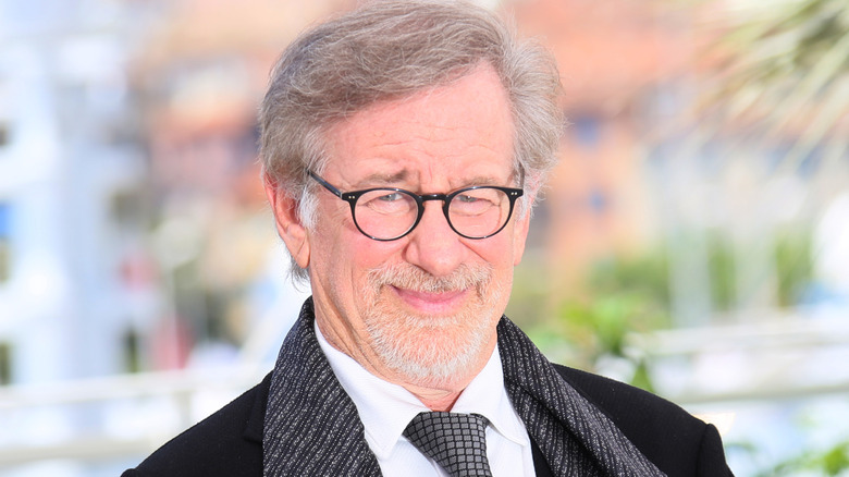 Spielberg smiles at an event
