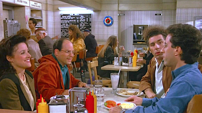Seinfeld crew sitting in diner