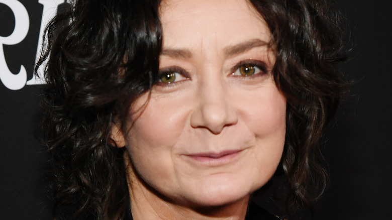 Sara Gilbert looking calm