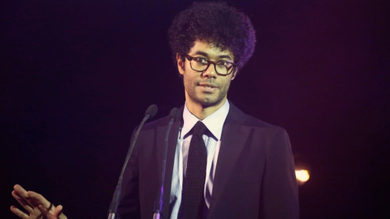 Richard Ayoade giving a speech