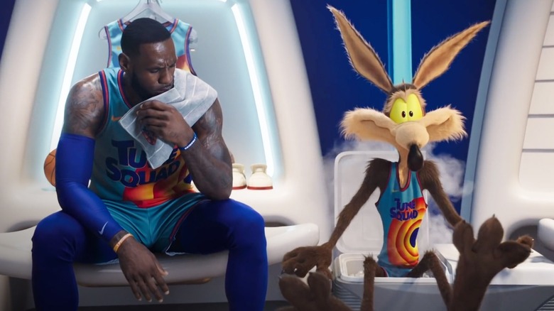 LeBron James sitting with Wile E. Coyote