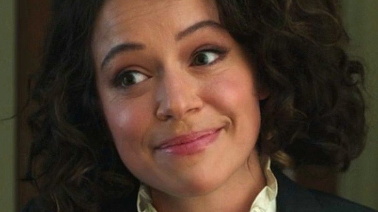 Tatiana Maslany looking pleased