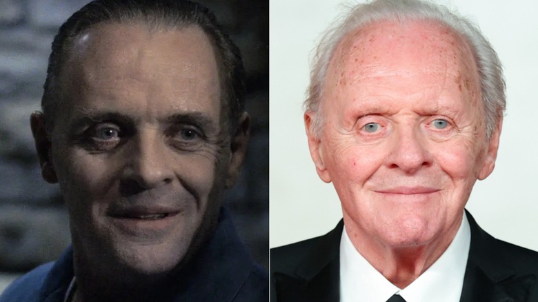Hannibal Lecter smiles in his cell; Anthony Hopkins smiles on the red carpet at the Red Sea International Film Festival in 2025