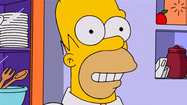Homer Simpson looking happy