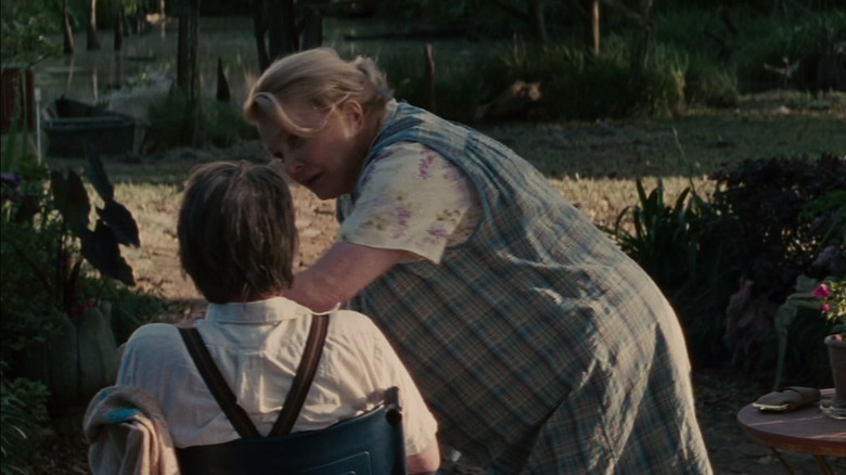 Violet leaning over Ben