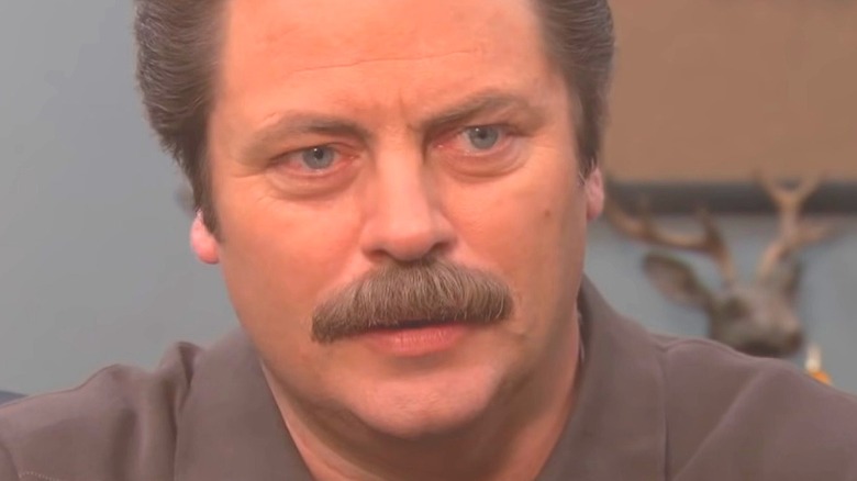 Ron Swanson looking wistful