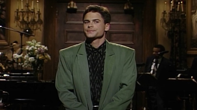 Rob Lowe glaring uncomfortably