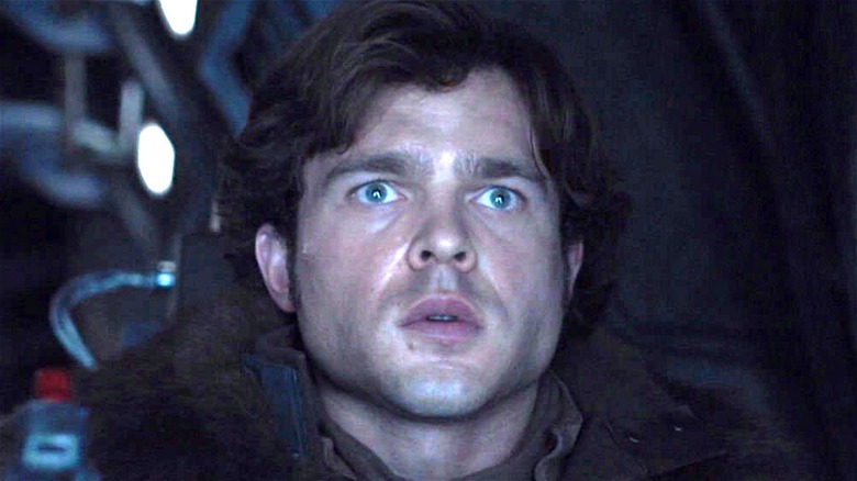 Han Solo looking shocked in Solo: A Star Wars Story