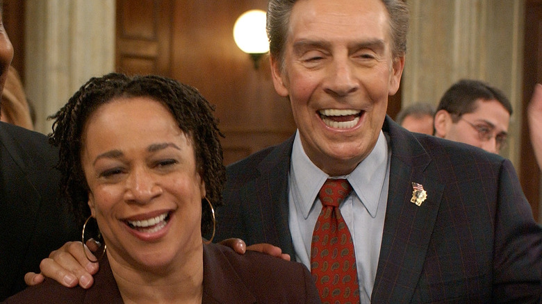 Jerry Orbach and S. Epatha Merkerson smiling 