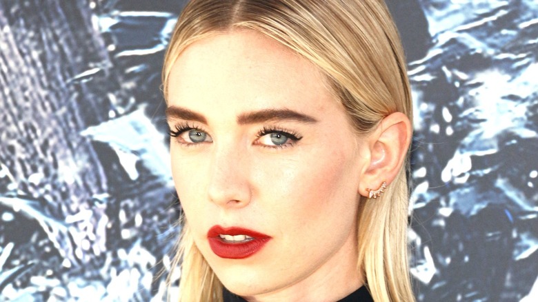 Vanessa Kirby wearing fiery lipstick