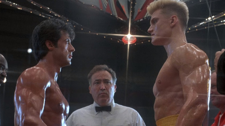 Rocky and Ivan Drago facing each other
