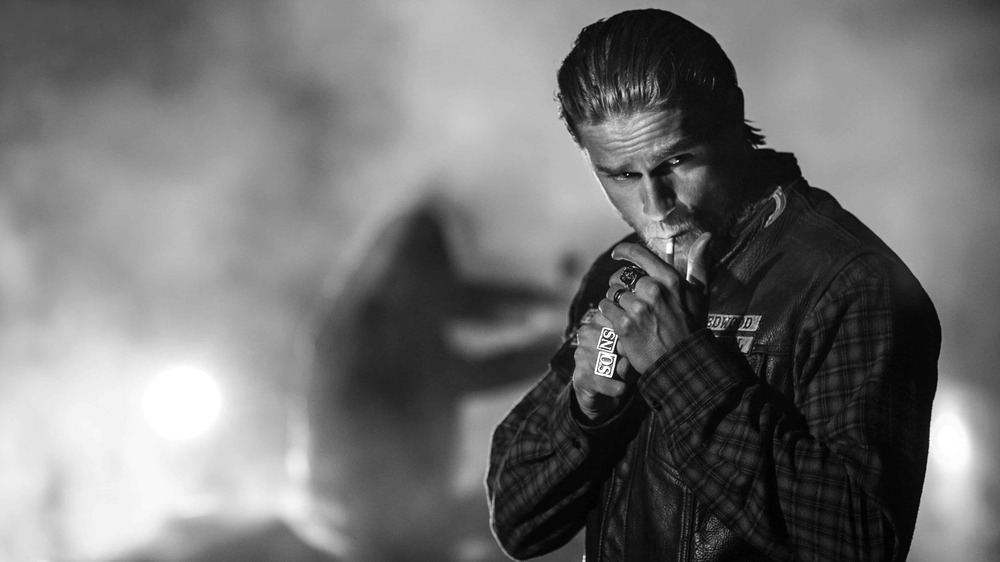 Jax Teller smokes cigarette