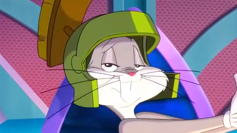 Bugs Bunny wearing Marvin's helmet